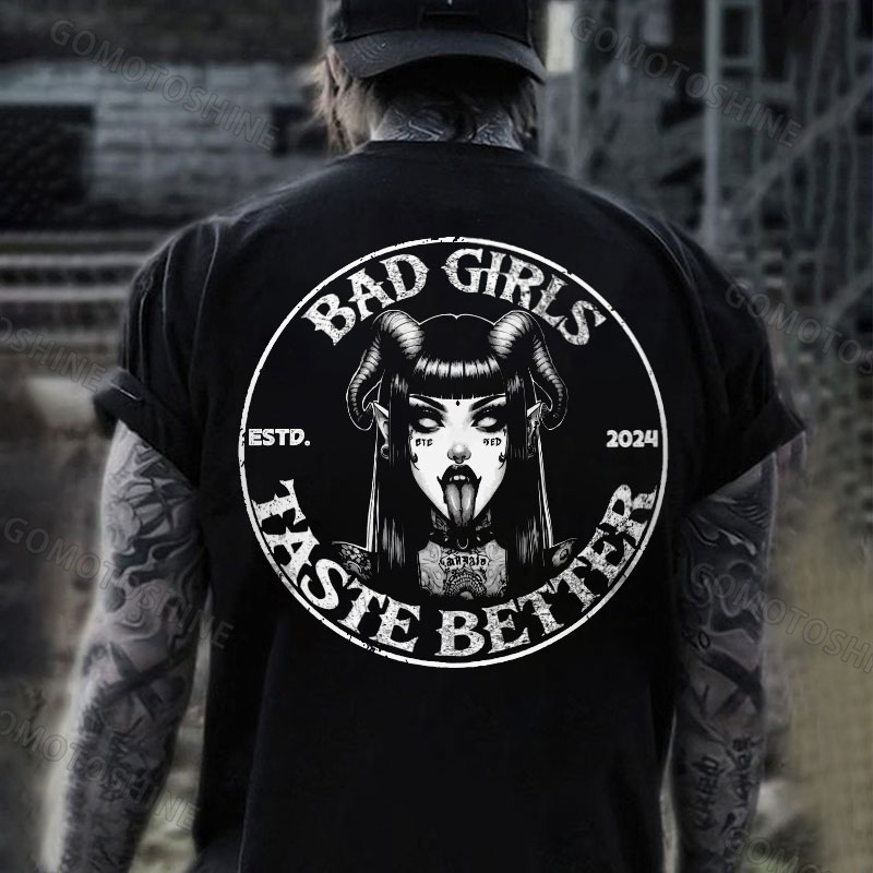 BAD GIRLS TASTE BETTER Devil Girl Print Men's T-Shirt