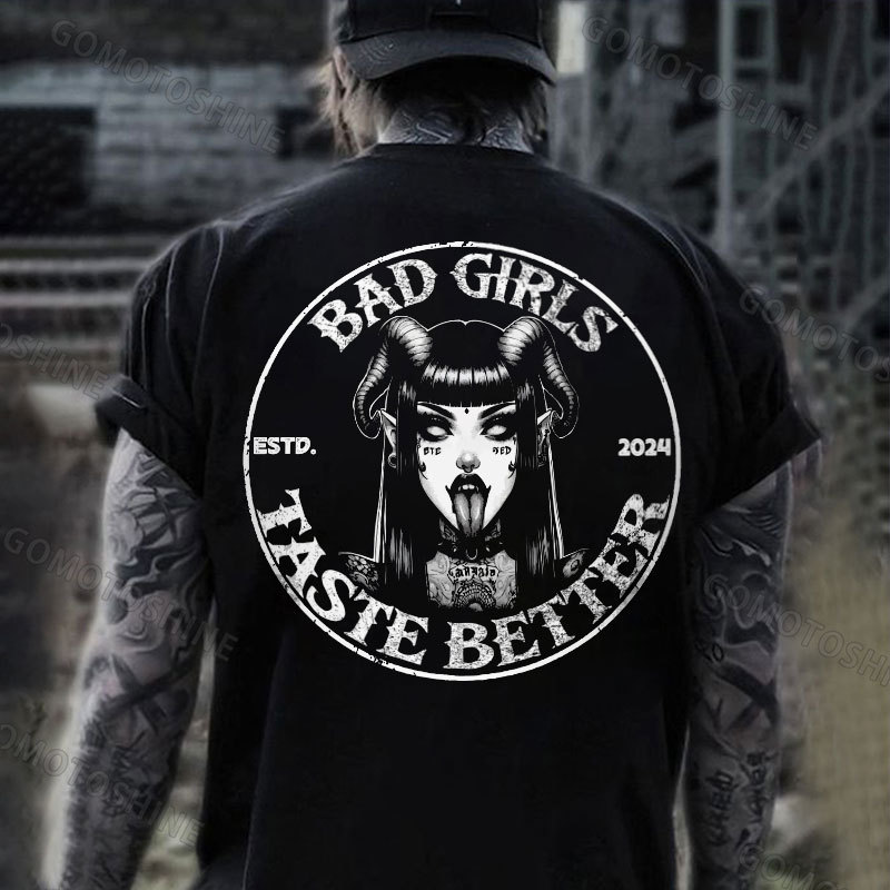 BAD GIRLS TASTE BETTER Devil Girl Print Men's T-Shirt