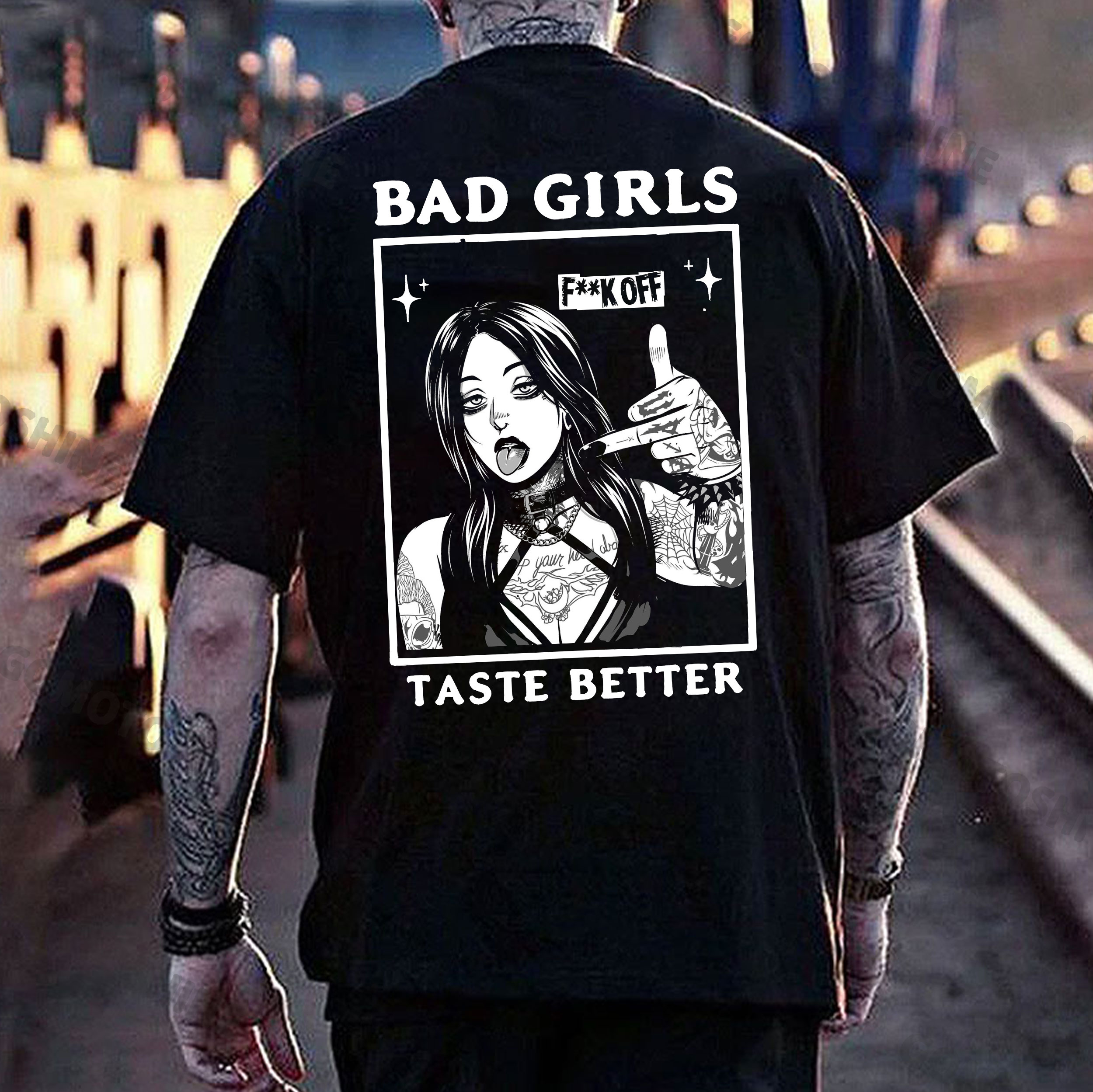 BAD GIRLS TASTE BETTER Defiant Girl Print Men's T-Shirt