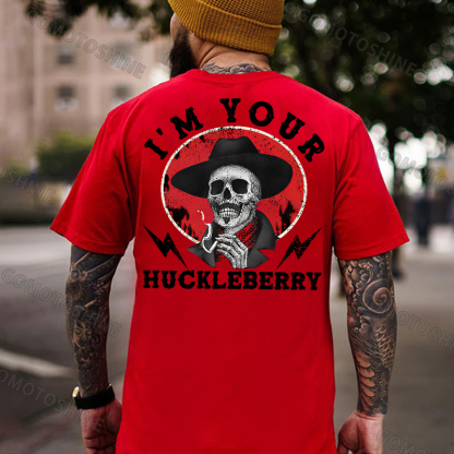 I'M YOUR HUCKLEBERRY Skeleton Print Men's T-Shirt