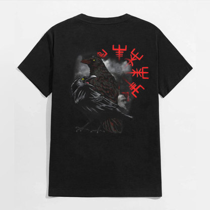 Rune Crow Black Print T-shirt