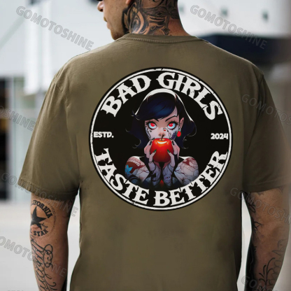 BAD GIRLS TASTE BETTER Bad Girl And Poison Apple Print Men's T-Shirt