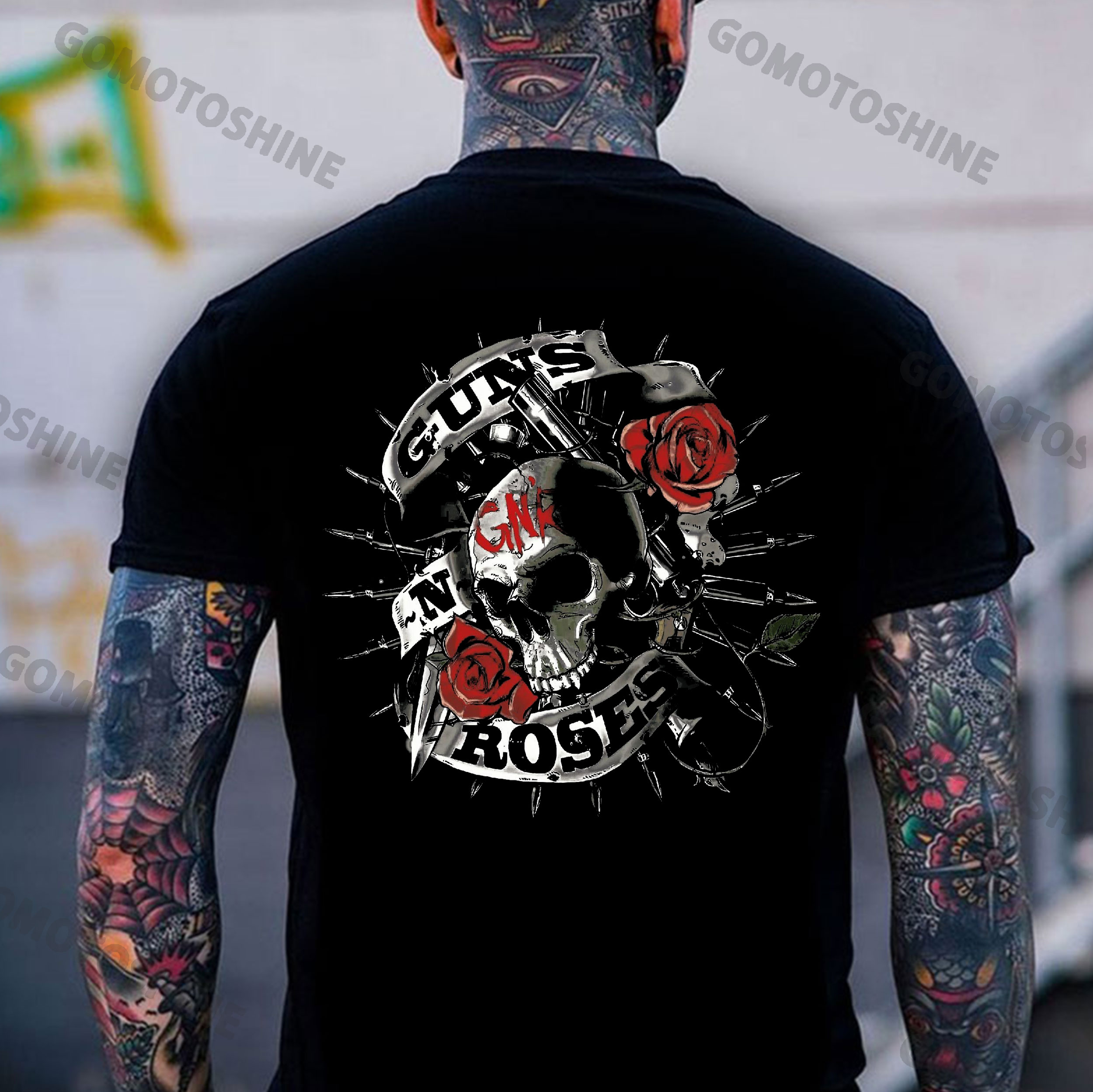 GUNS N ROSES Skull Print Men's T-Shirt