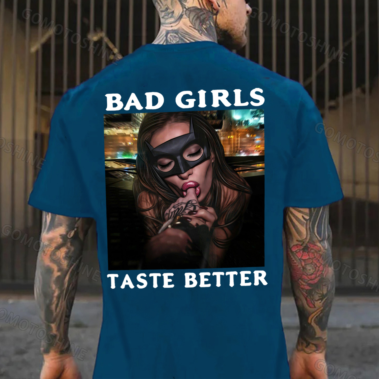 BAD GIRLS TASTE BETTER Suck Finger Lady Print Men's T-Shirt