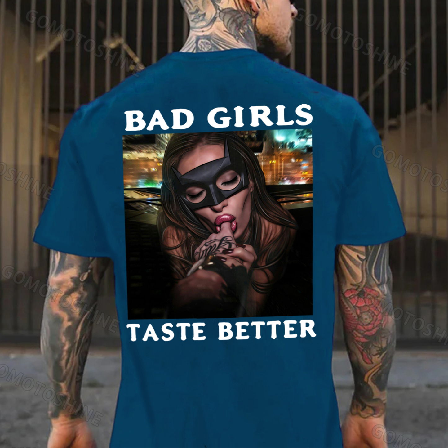 BAD GIRLS TASTE BETTER Suck Finger Lady Print Men's T-Shirt