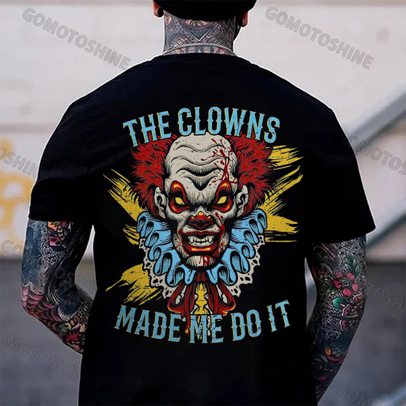 THE CLOWNS MADE ME DO IT Joker Print Men's T-Shirt