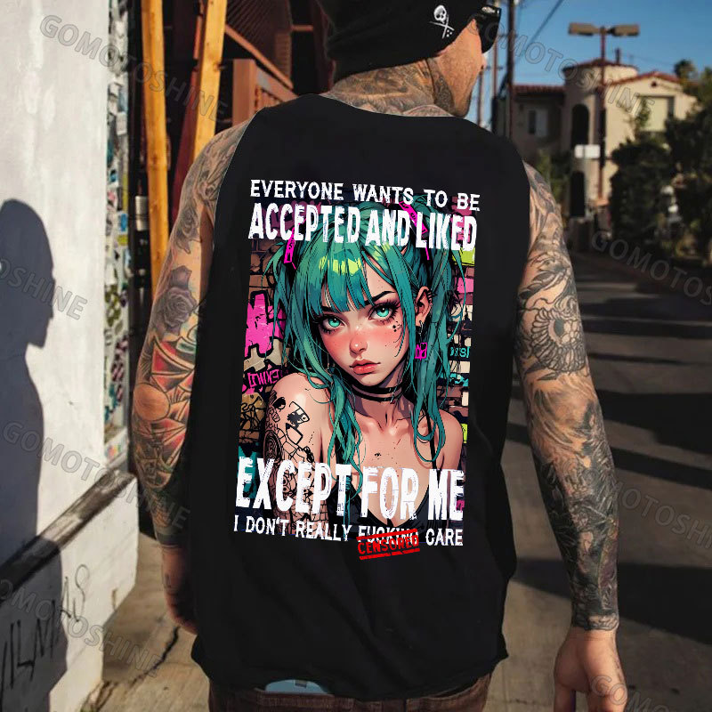 EVERYONE WANTS TO BE ACCEPTED Tattooed Sweetheart Girl Print Men's Vest