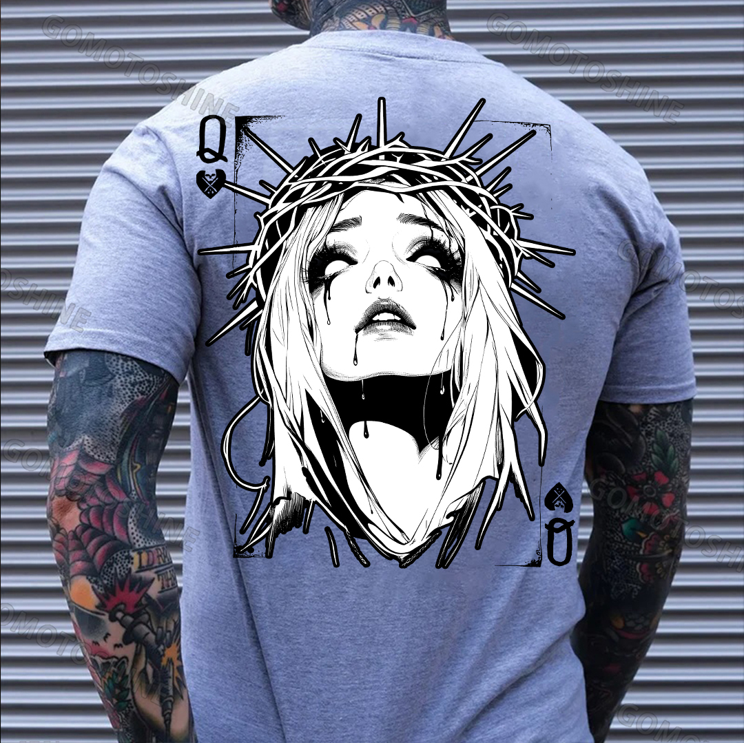 POKER Q Thorn queen Print Men's T-Shirt