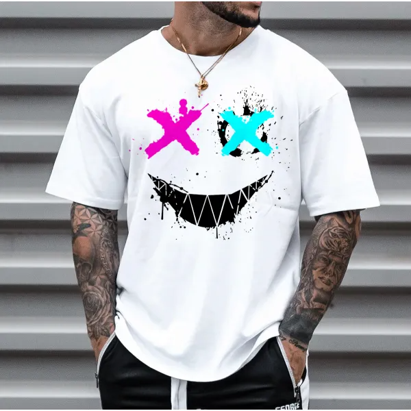 Evil Emoji Graphic Black Print T-Shirt
