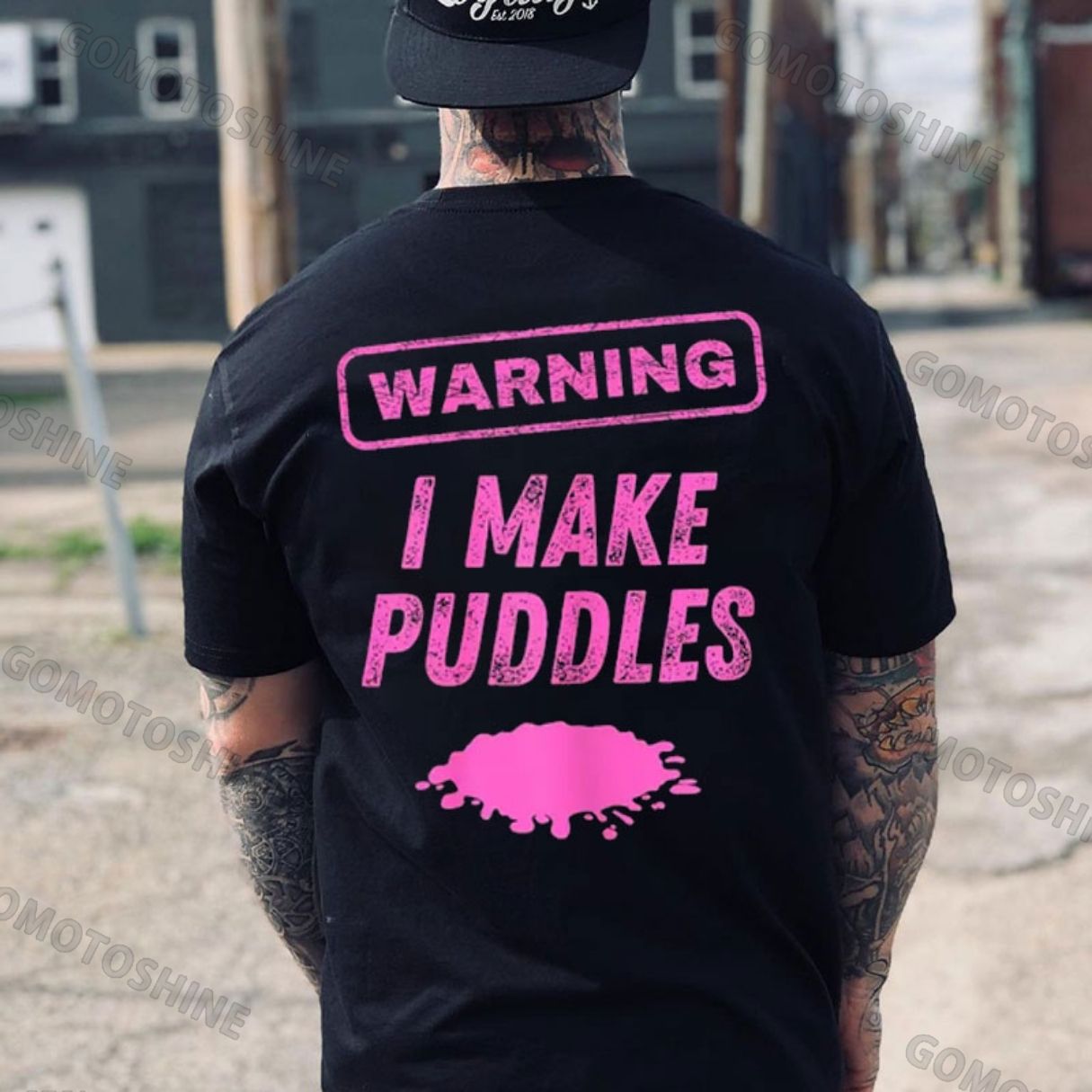 WARNING I MAKE PUDDLES Print Men's T-shirt