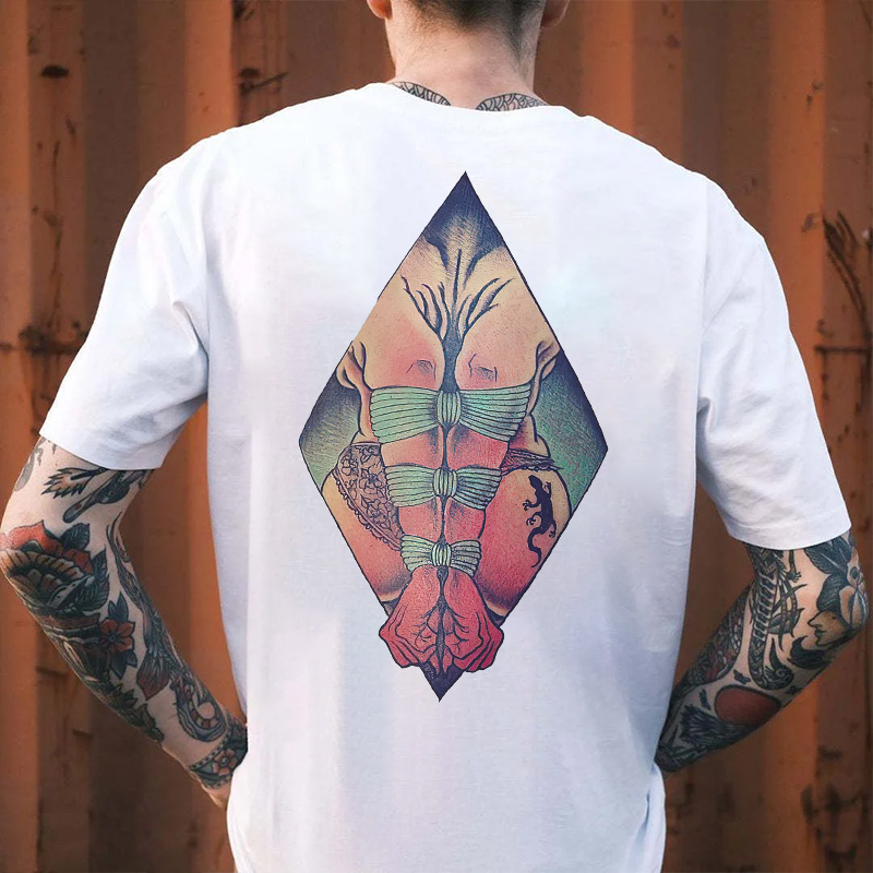 A Sexy Lady with Her Hands Tied Print T-shirt