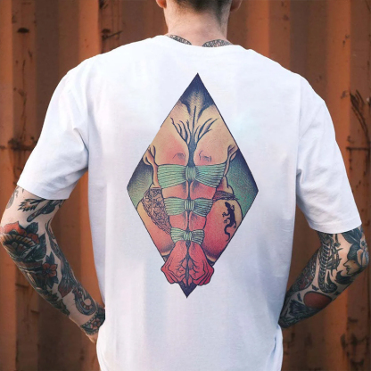 A Sexy Lady with Her Hands Tied Print T-shirt