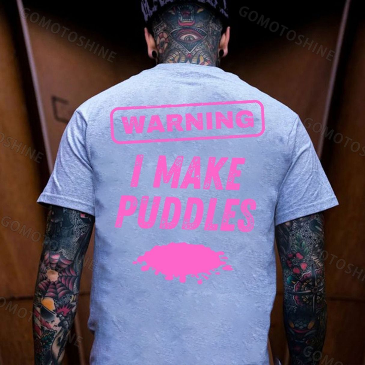 WARNING I MAKE PUDDLES Print Men's T-shirt