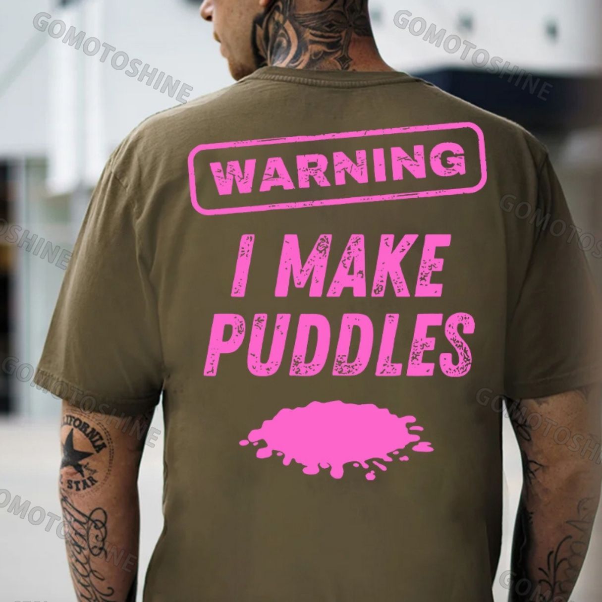 WARNING I MAKE PUDDLES Print Men's T-shirt