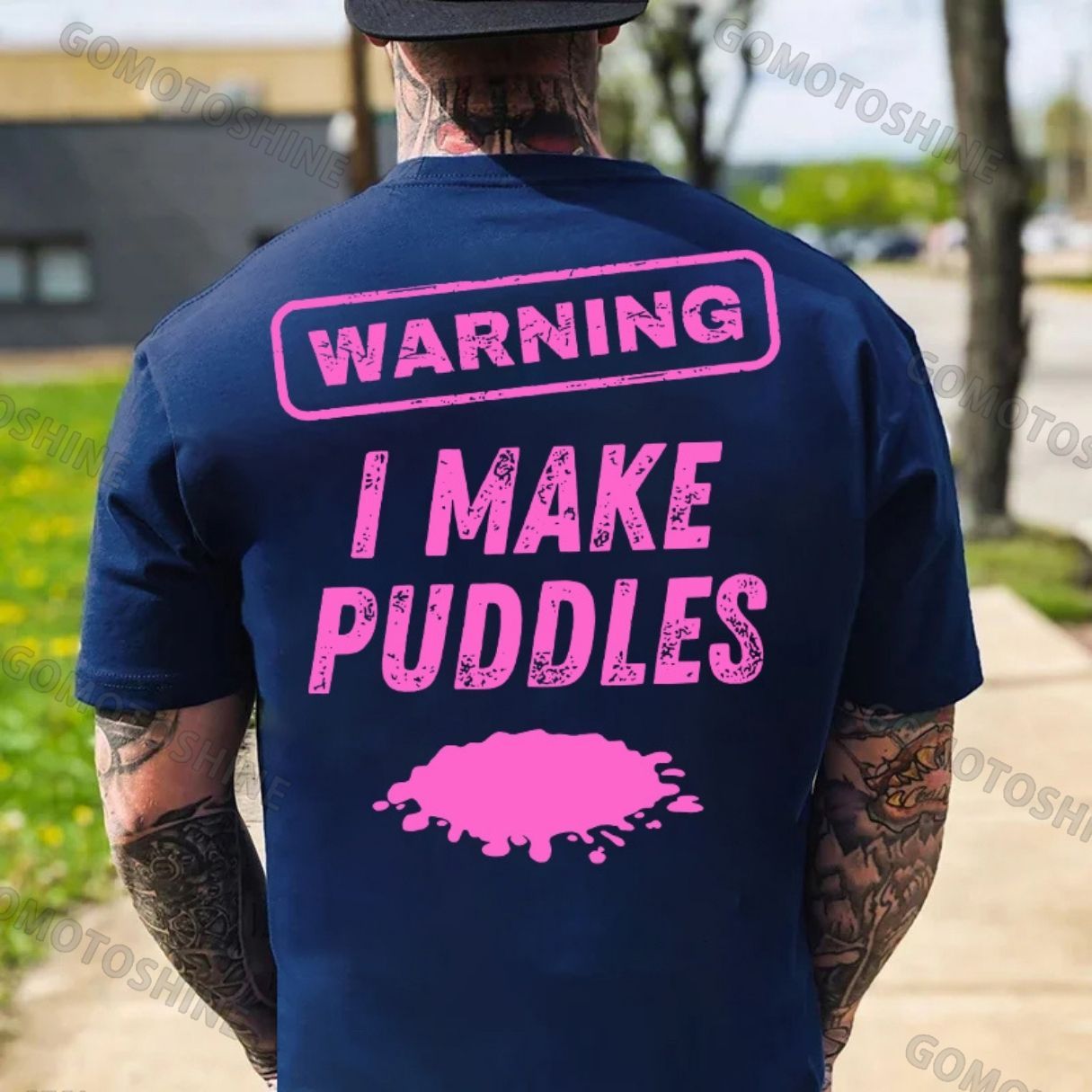 WARNING I MAKE PUDDLES Print Men's T-shirt