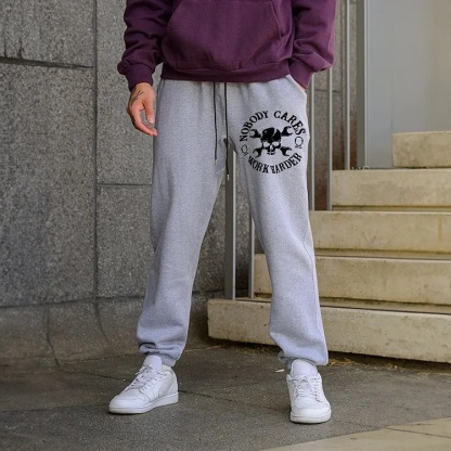 NOBODY CARES WORK HARDER Skull Men's Print Sweatpants