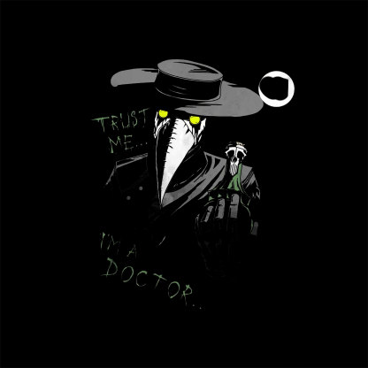 TRUST ME I'M A DOCTOR Crow Vintage Black Print T-Shirt