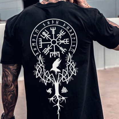 Rune Eagle Black Print T-shirt