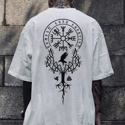 Rune Eagle Black Print T-shirt