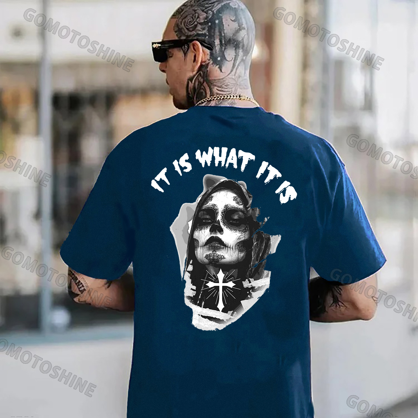IT IS WHAT IT IS Skeleton Lady Print Men's T-Shirt