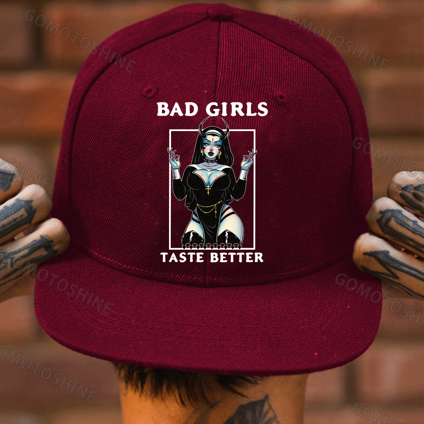 BAD GIRLS TASTE BETTER Sexy Devil Nun Fashion Cap