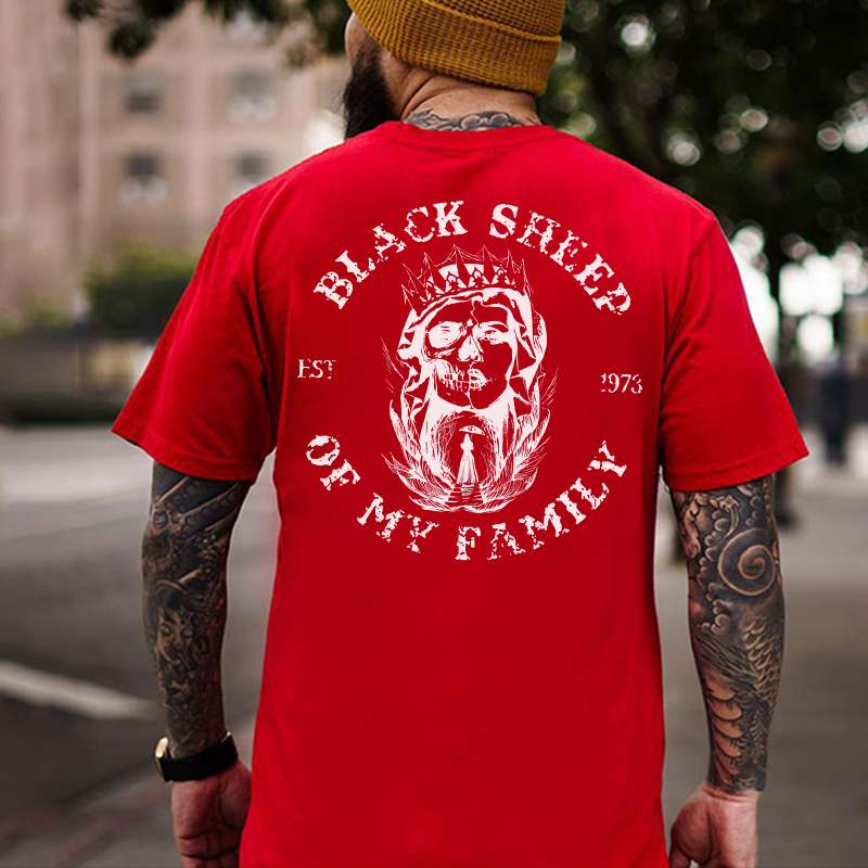 BLACK SHEEP OF MY FAMILY Skull Queen Print Men's T-shirt