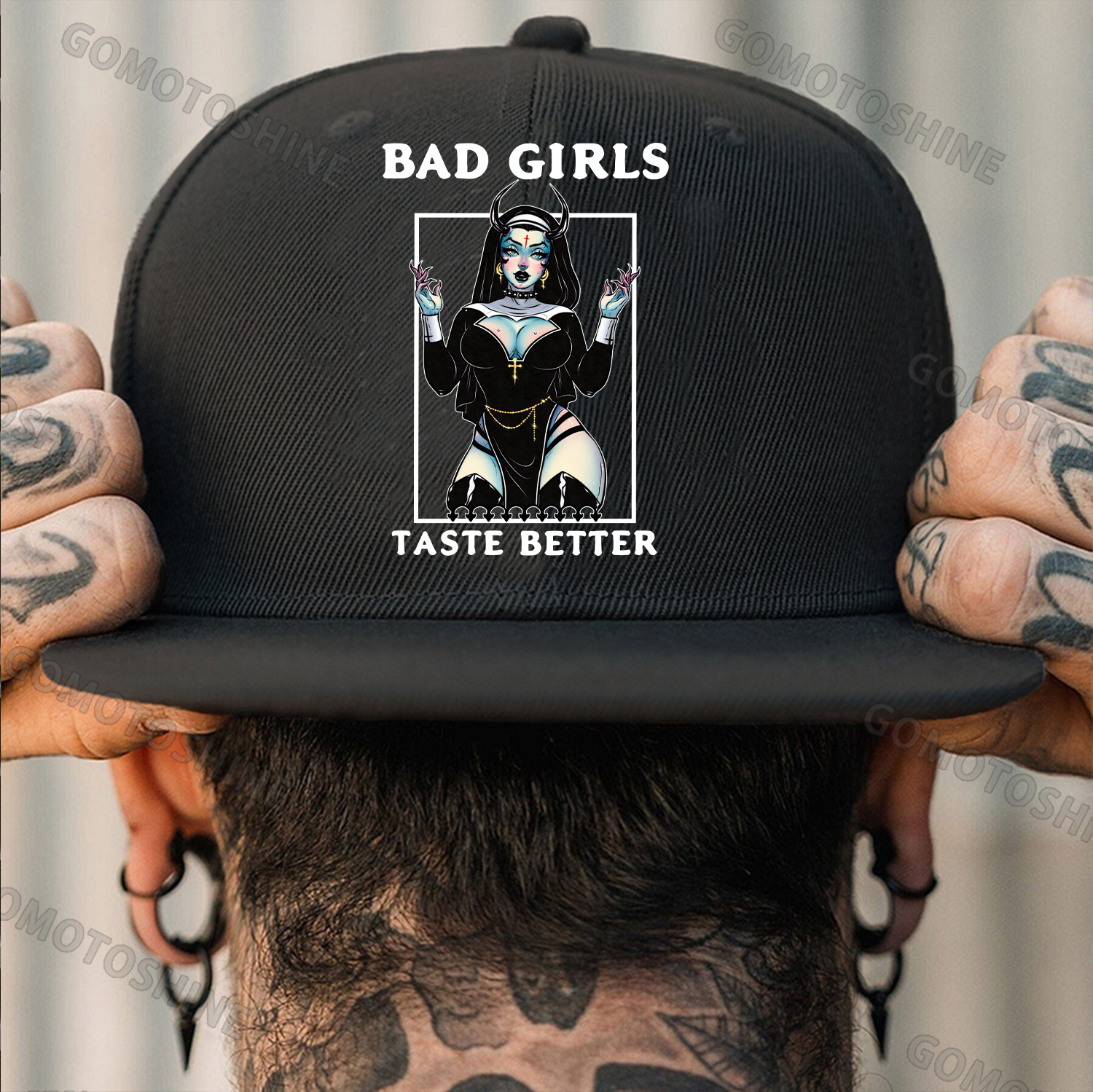 BAD GIRLS TASTE BETTER Sexy Devil Nun Fashion Cap