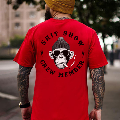 SHIT SHOW CREW MEMBER Black Print T-shirt