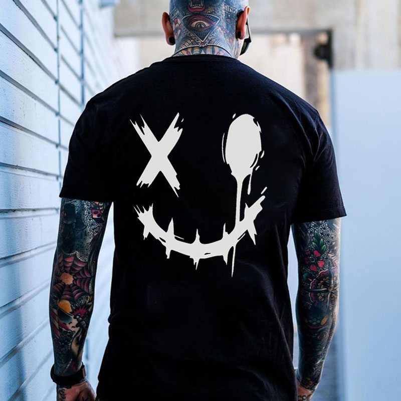 Evil Smile Emoji Print Men's T-Shirt