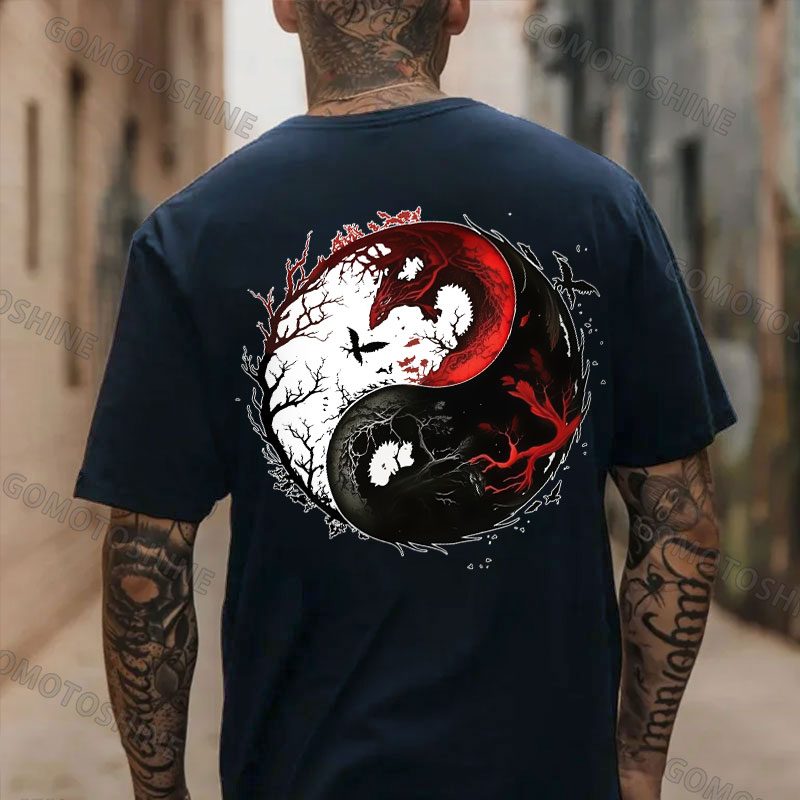 Tai Chi Pattern Print Men's T-Shirt