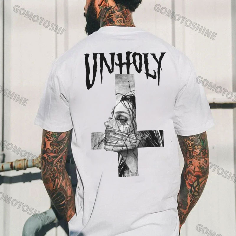 UNHOLY Hopeless Lady Was Crucified Print Men's T-Shirt