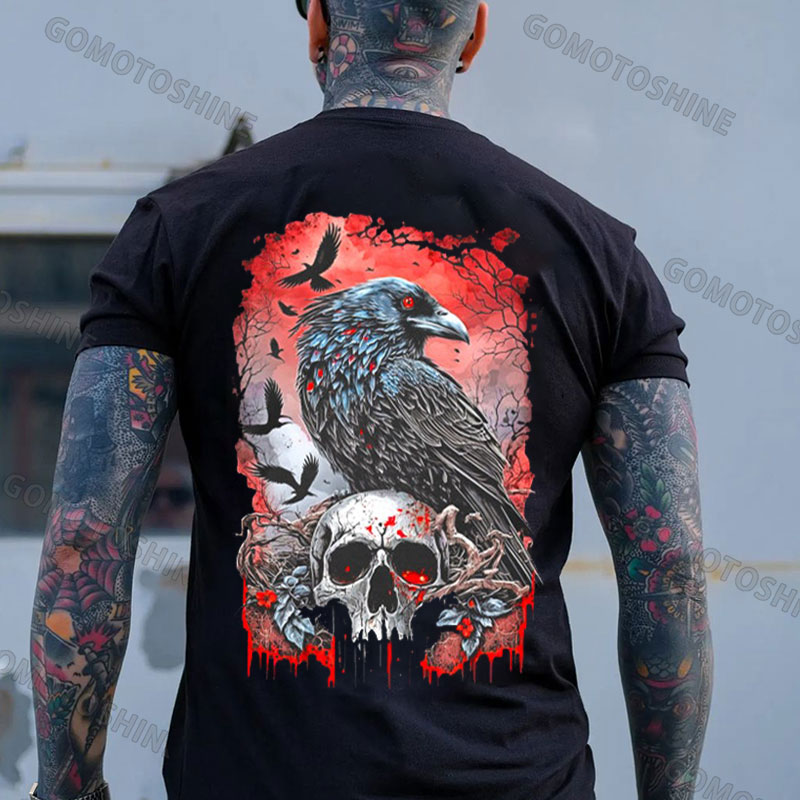 Skull&Crow Print Men's T-Shirt