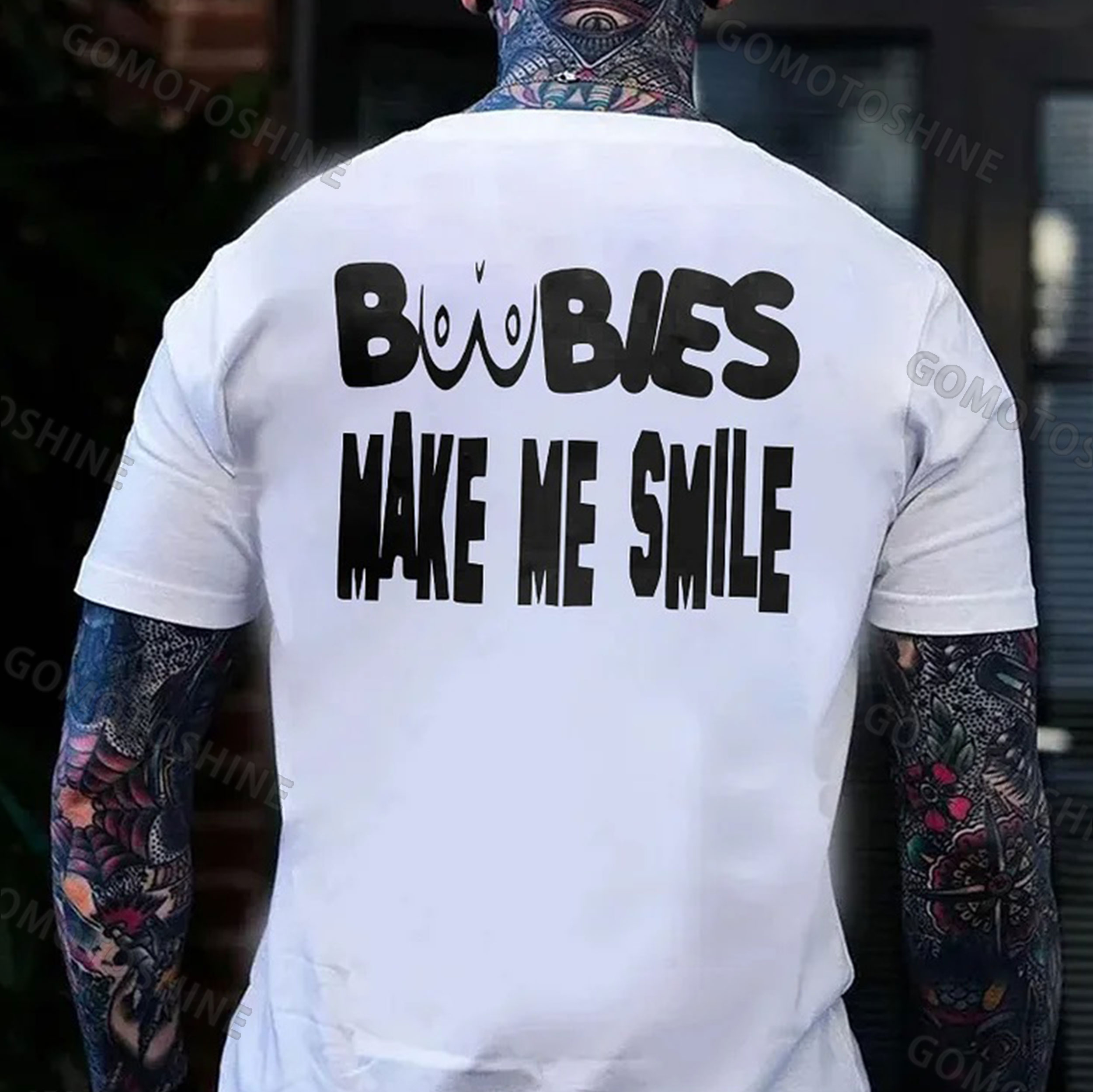 BOOBIES MAKE ME SMILE Print Men's T-Shirt