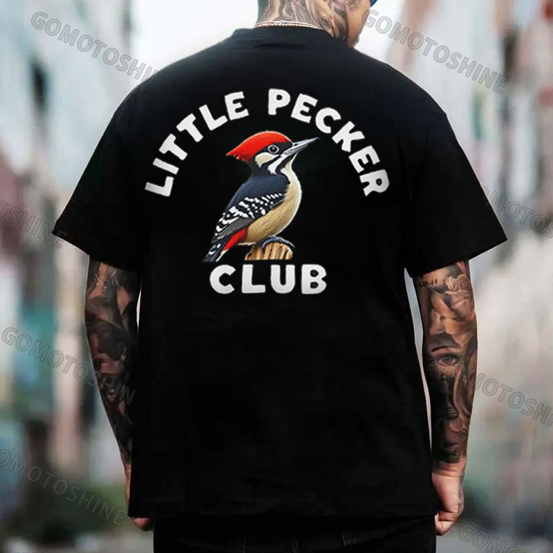 LITTLE PECKER CLUB Woodpecker Print Men's T-Shirt