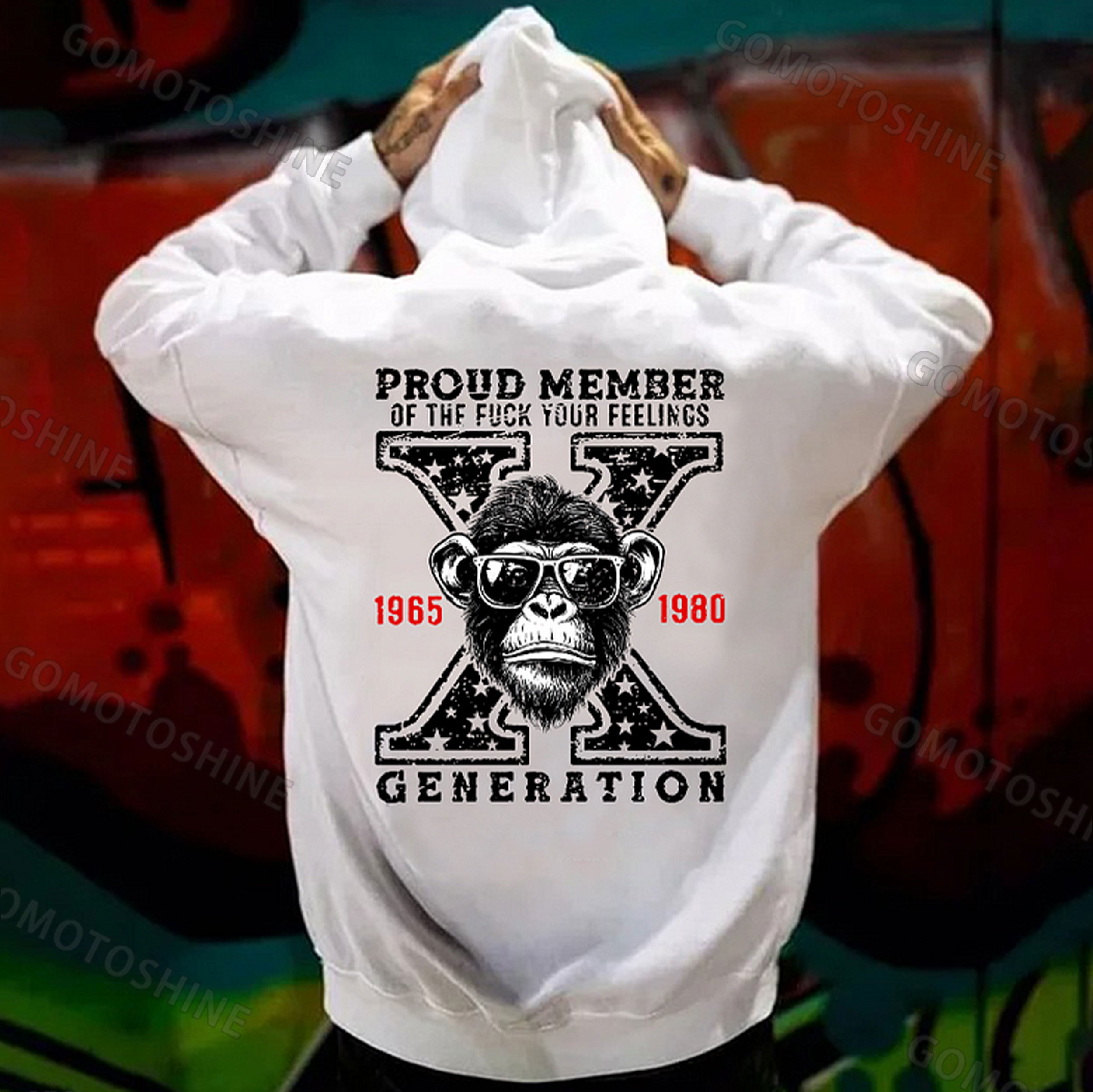 PROUD MEMBER OF THE FUCK YOUR FEELINGS Monkey Print Men's Hoodie