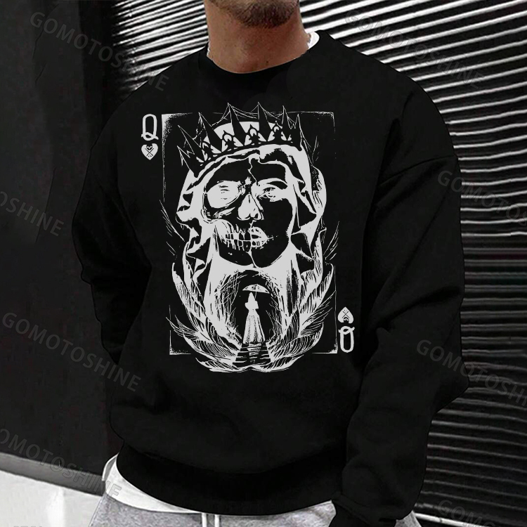 POKER Q Gloomy Queen Vintage Style Print Men's Sweatshirt