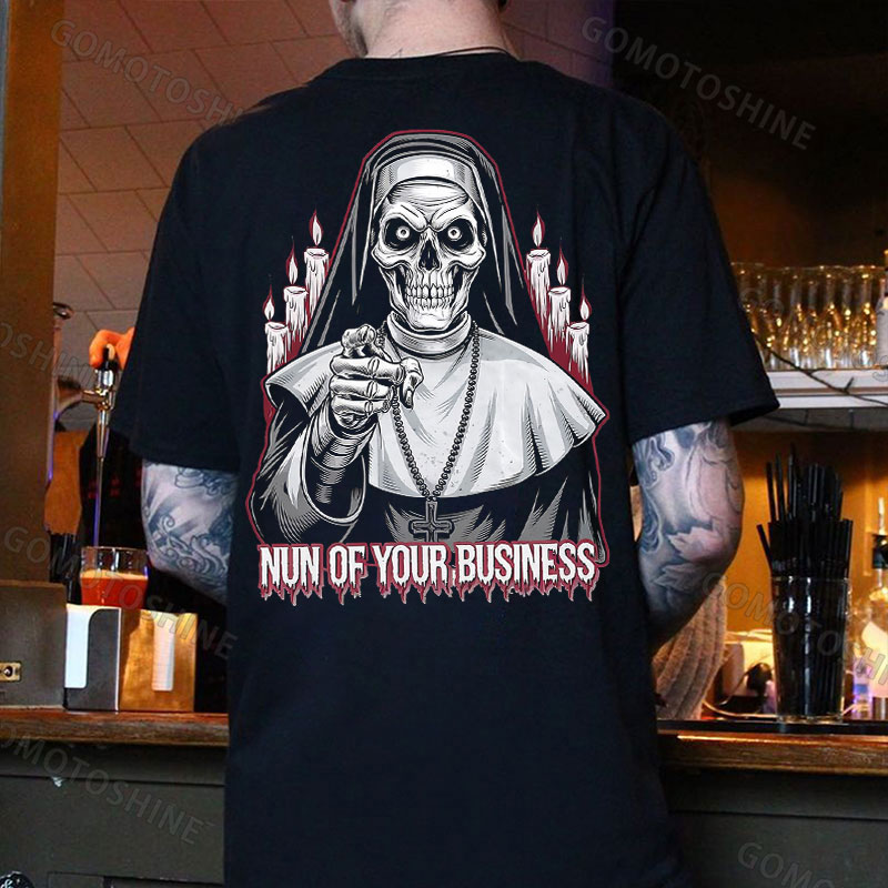 NUN OF YOUR BUSINESS Skeleton Nun Print Men's T-Shirt