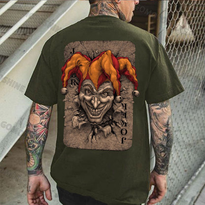 Poker Joker Print Men's T-Shirt