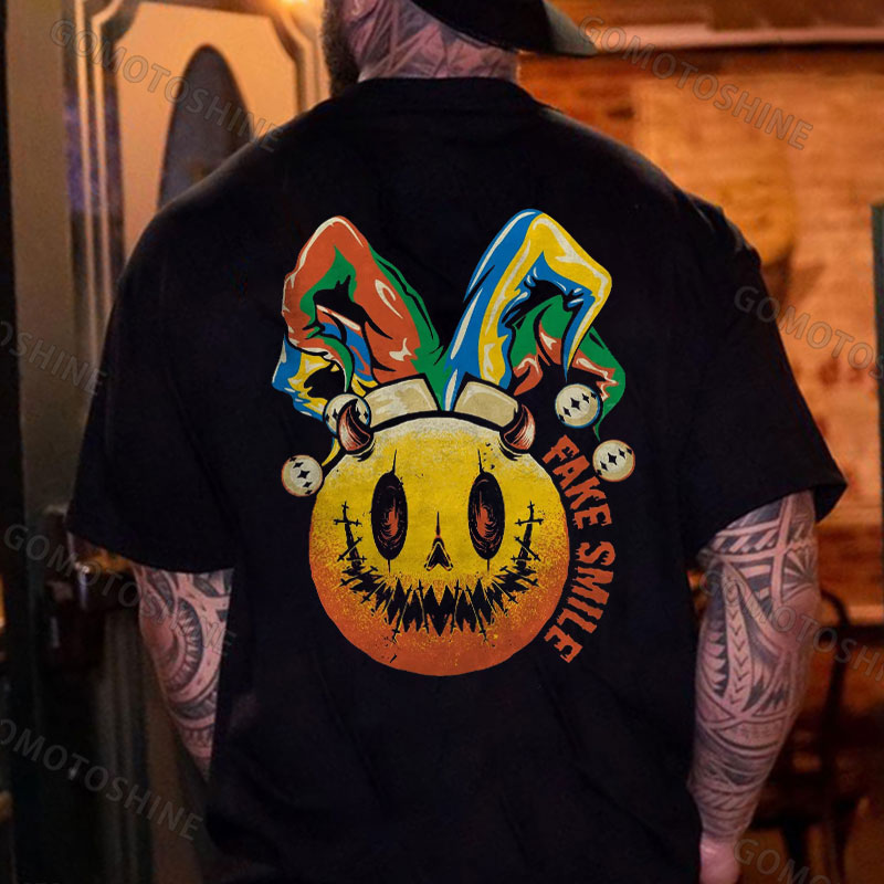 FAKE SMILE Clown Emoji Print Men's T-Shirt