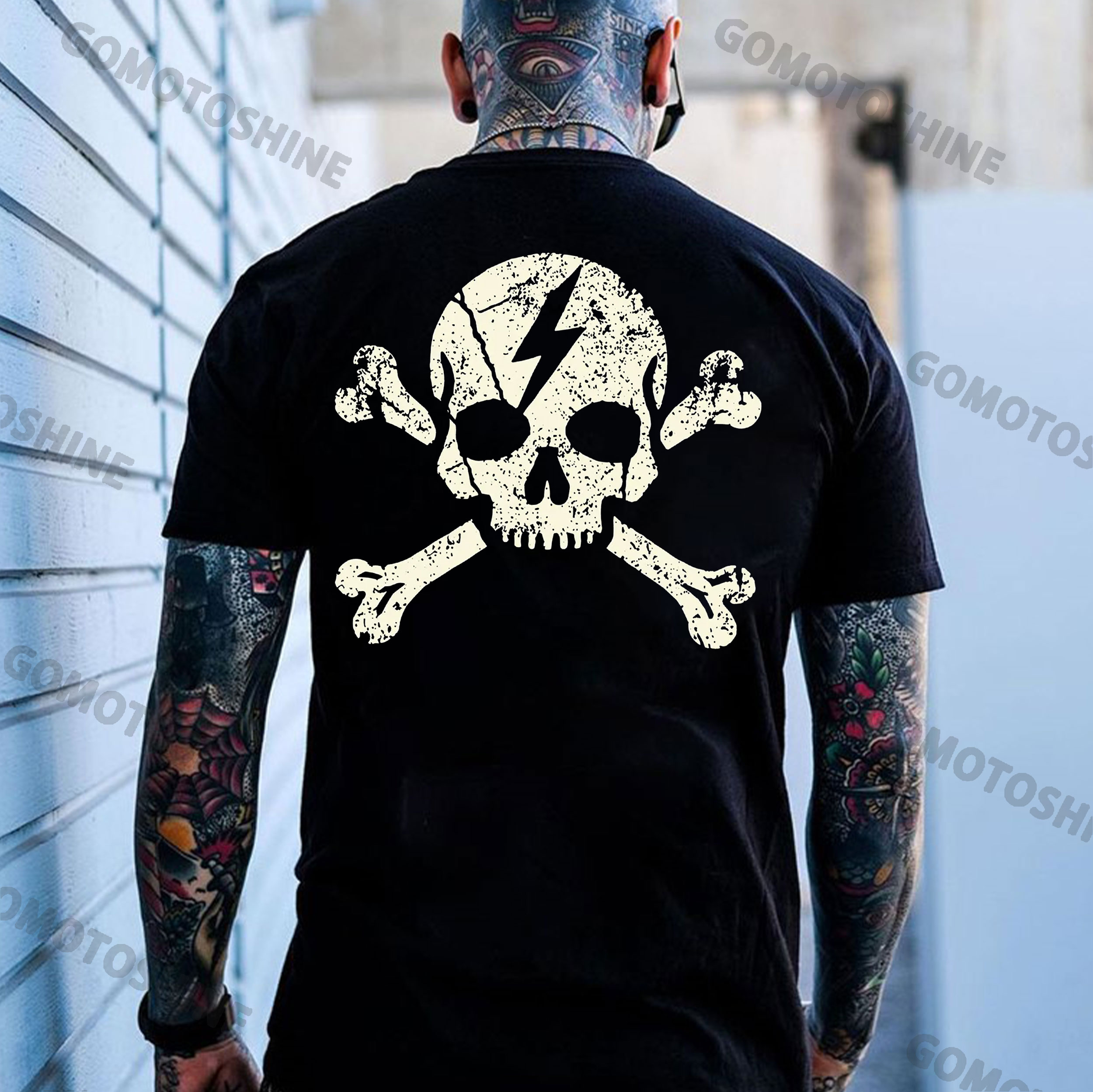 LIGHTNING SKULL Print Men's T-Shirt