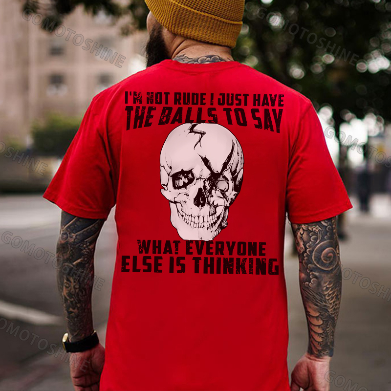 I'm Not Rude I Just Have The Balls To Say Broken Skull Print Men's T-Shirt