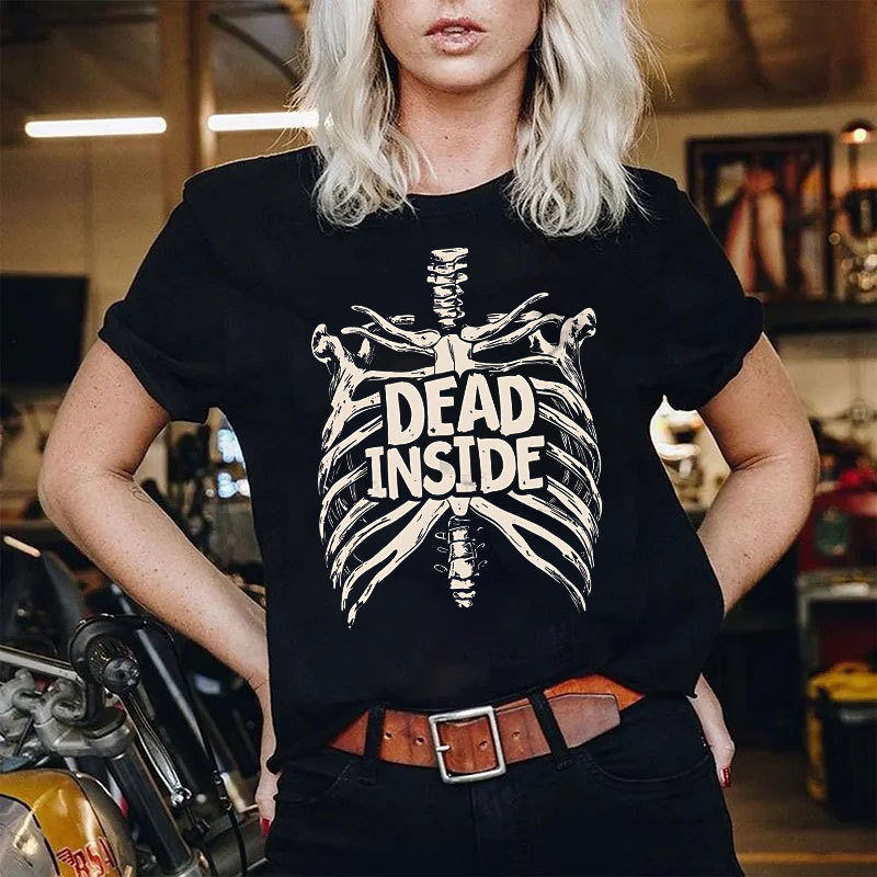 DEAD INSIDE Rib Cage Print Women's T-shirt