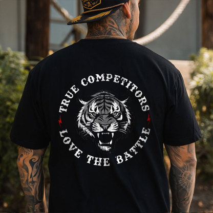TRUE COMPETITORS Fierce Tiger Black Print T-Shirt