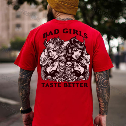 BAD GIRLS TASTE BETTER Bad Devil Girl Print Men's T-Shirt