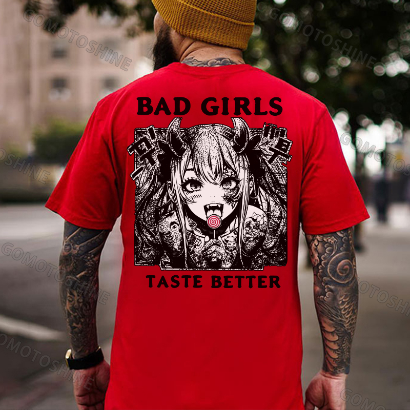 BAD GIRLS TASTE BETTER Naughty Devil Girl Print Men's T-Shirt