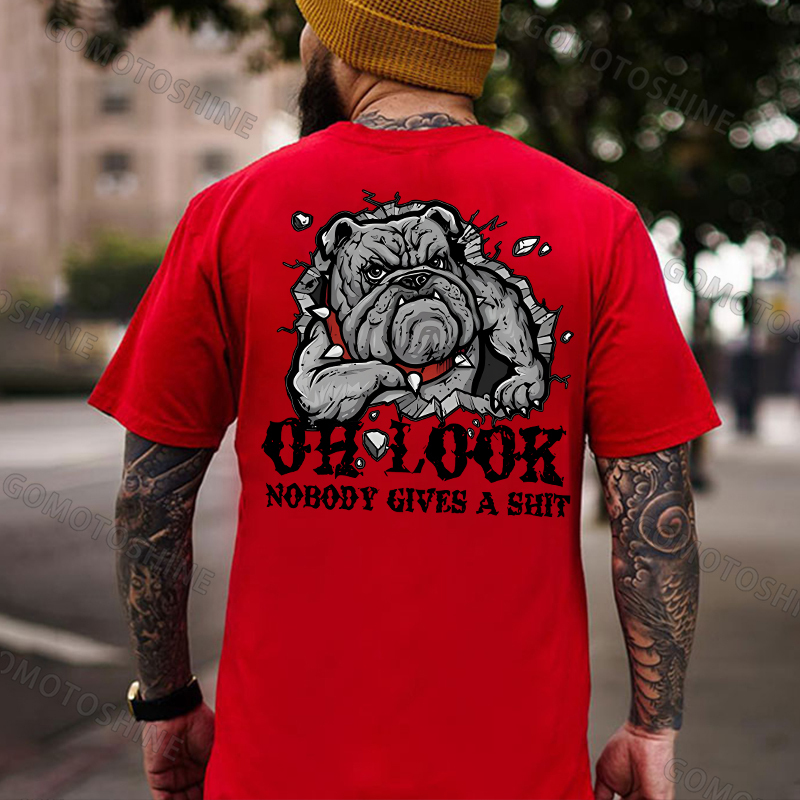OH LOOK NOBODY GIVES A SHIT Hound Print Men's T-Shirt