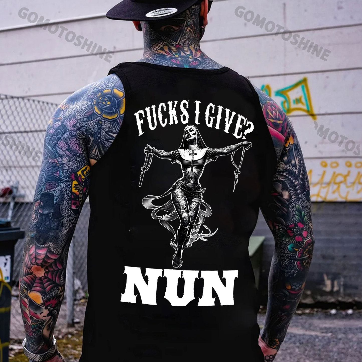 F*CKS I GIVE NUN Tattooed Nun Print Men's Vest