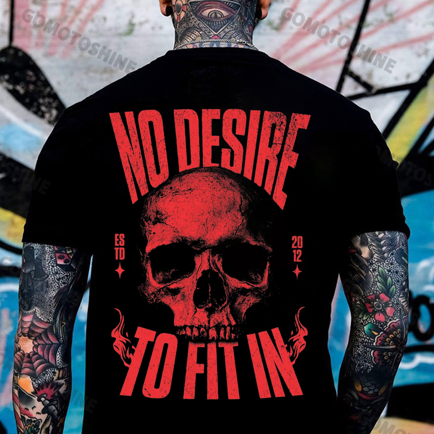 NO DESIRE TO FIT IN Skull Print Men's T-Shirt