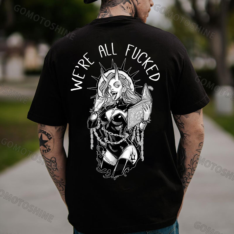 WE'RE ALL FUCKED Evil Secy Witch Print Men's T-Shirt