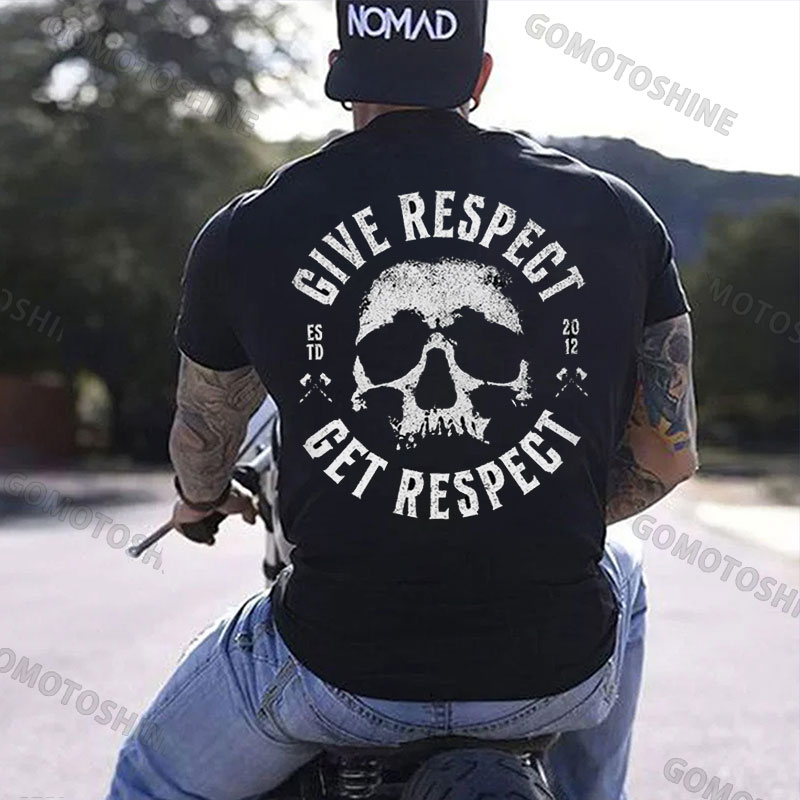 GIVE RESPECT GET RESPECT Skull Print Men's T-Shirt